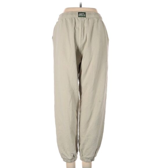 Daily Drills 100% cotton terry light tan oversized baggy sweatpants joggers M/L - Picture 3 of 5